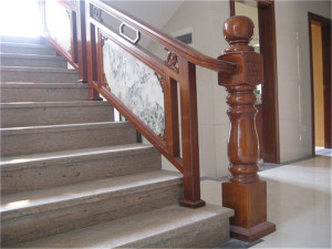 Modern and Stylish Marble Wood Staircase Handrail